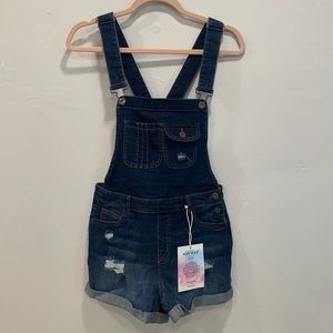 WAX JEANS Distressed Overalls Shorts Size M